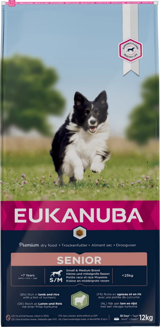 Eukanuba Hondenvoer Senior Small Medium Lamb & Rice 12 Kg