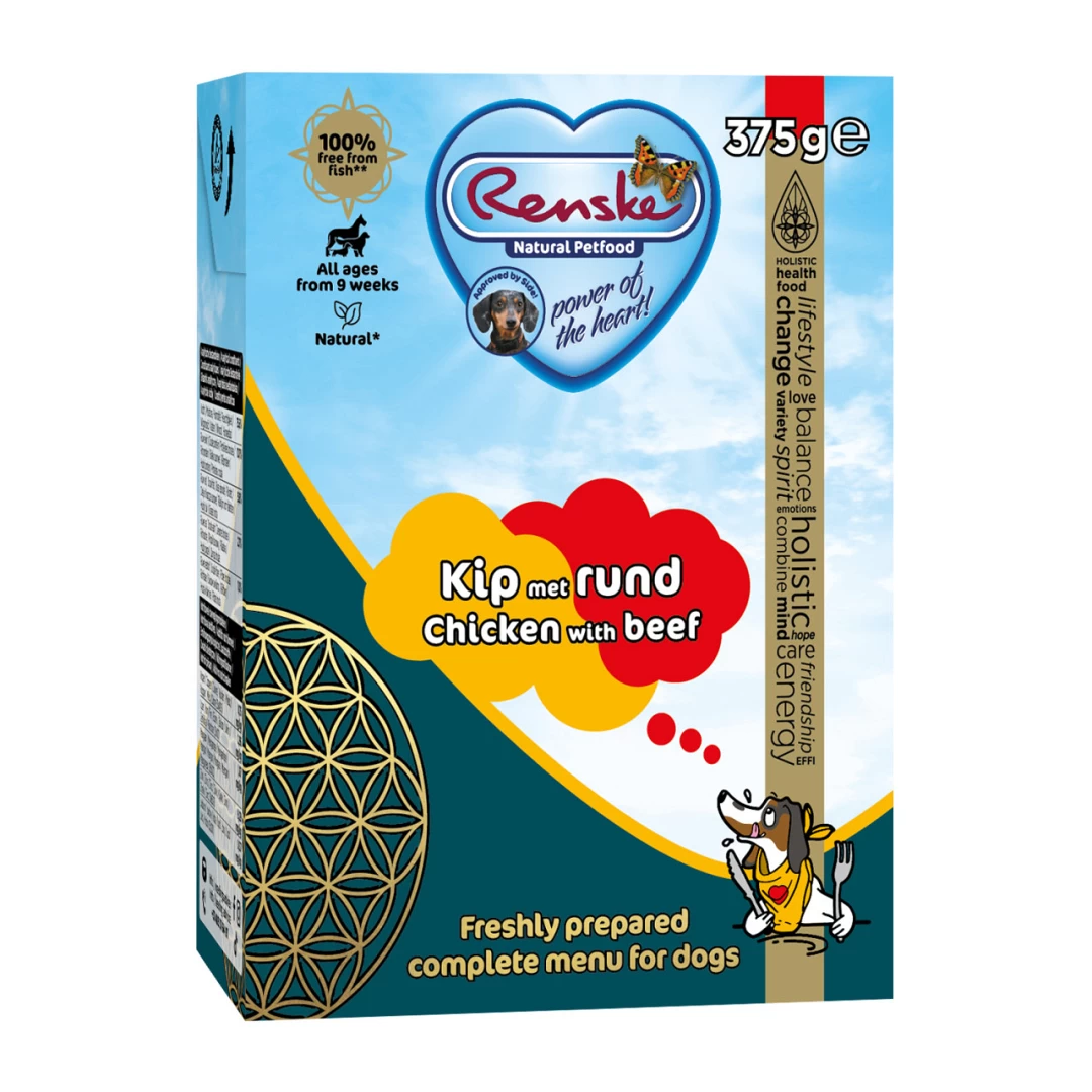 Renske Vers Hondenvoer Kip Met Rund 375 Gr